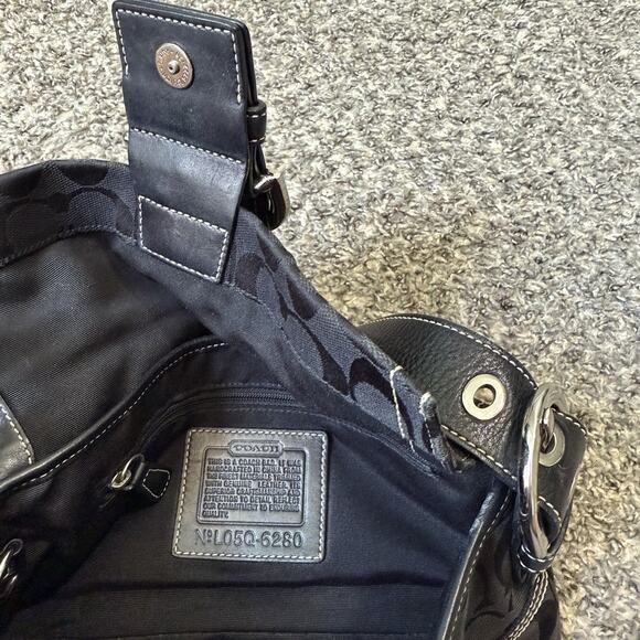 Coach 6280 Y2k Black Soho Signature Monogram Shoulder Bag 90s Small Vintage - Picture 15 of 16